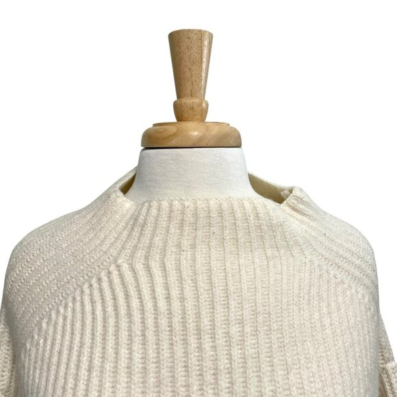 FRAY I.D Wool Blend Oversized Ribbed Mock-Neck Drop Shoulder Sweater size XL - Picture 2 of 7